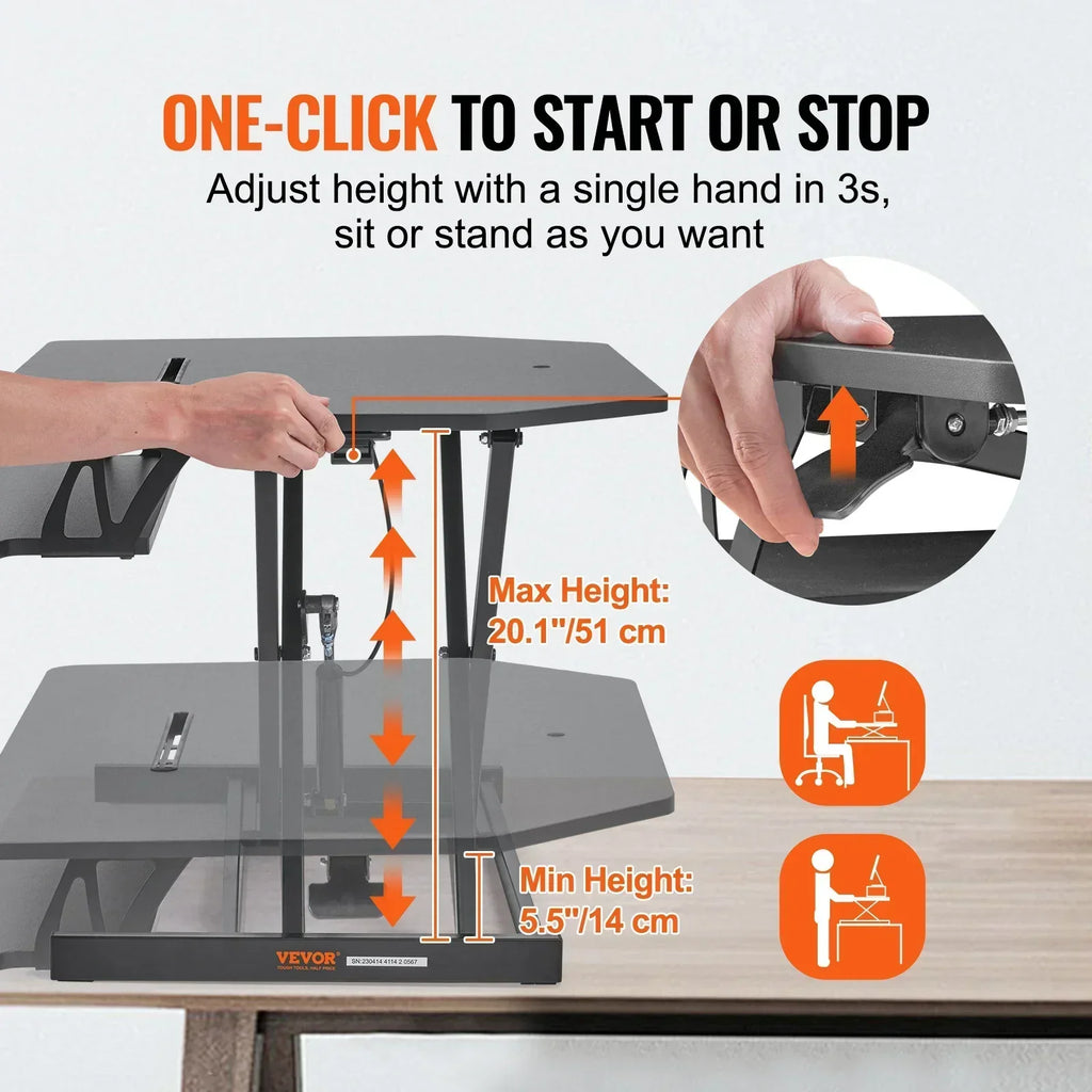 X-Frame Double-Layer Standing Desk Converter - Height Adjustable Sit-to-Stand Desk
