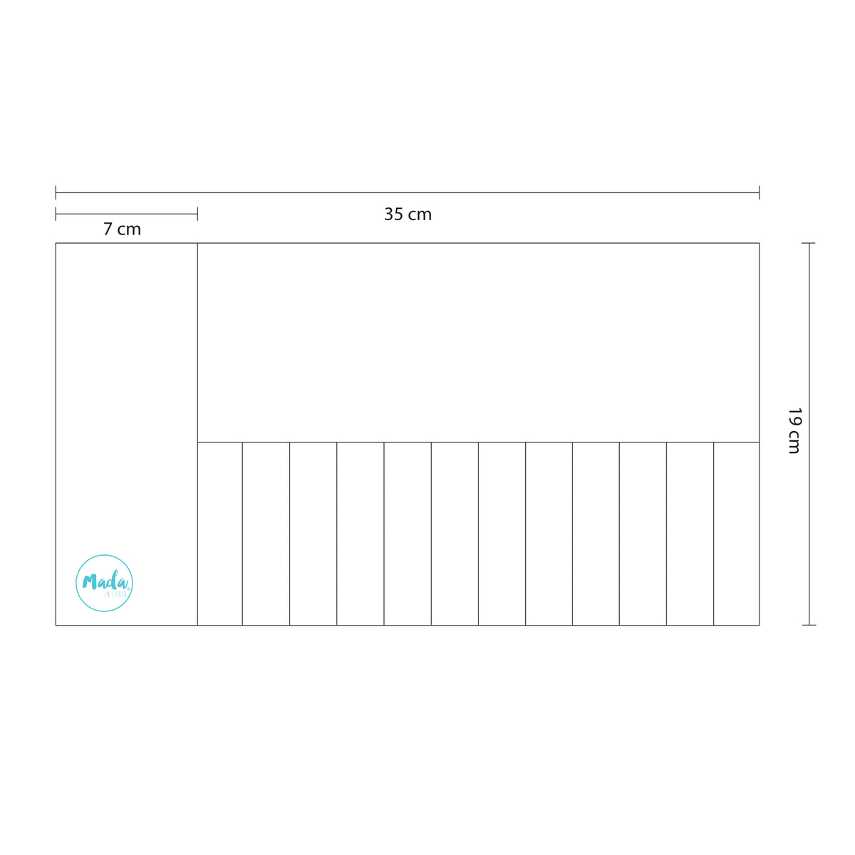 Blue Rainbow Long Pencil Case